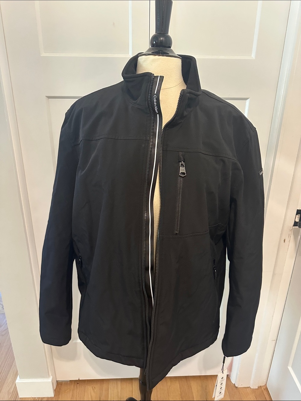 Calvin Klein Black Softshell Performance Jacket with Zip Chest Pocket